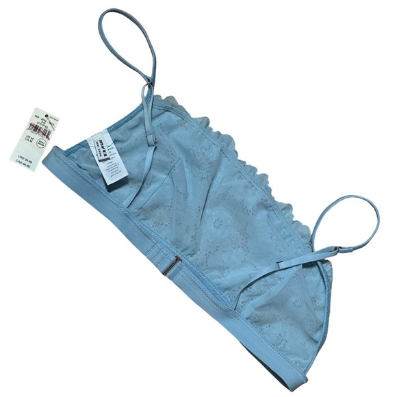 Aerie Bralette Poppy Bandeau Light Blue Lace Size Medium NWT - Picture 3 of 6